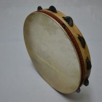Tamburelli in legno di faggio fiammati con pelle di capretto diametro cm 35 altezza cm 5,5 con n.11 coppie di sonagli da cm 4 - immagine 3