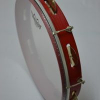 Tamburelli sintetici accordabili in legno di faggio rosso, diametro cm 35 altezza cm 5,7 con n°7 coppie di sonagli da cm 5 - immagine 3